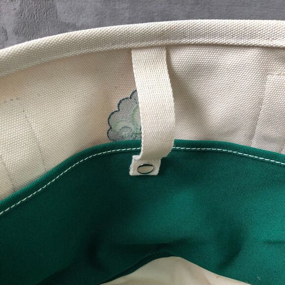 Lands End Canvas Tote Bag Green Cream Embroidered Louisville Parks Foundation - Picture 9 of 9